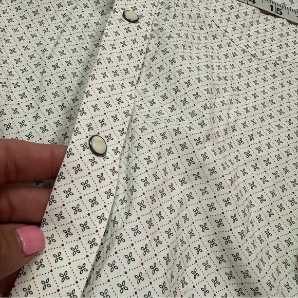 rafter C White cowboy collection pearl snap western boho top sz boys XXL - Picture 9 of 9